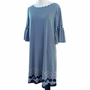 Max‎ Studio Blue Geometric Bell Sleeve Dress Sz. XS